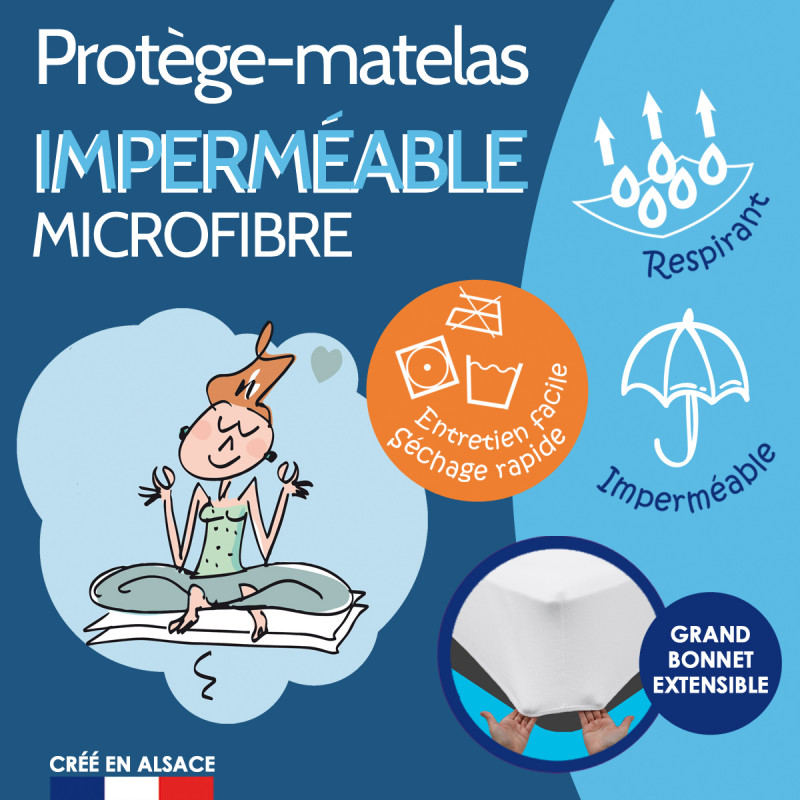 Protege Matelas 200x200 cm Imperméable Made in E…