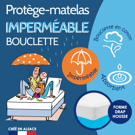 Protège-Matelas Imperméable Bouclette Coton Protège-Matelas Imperméable Bouclette Coton