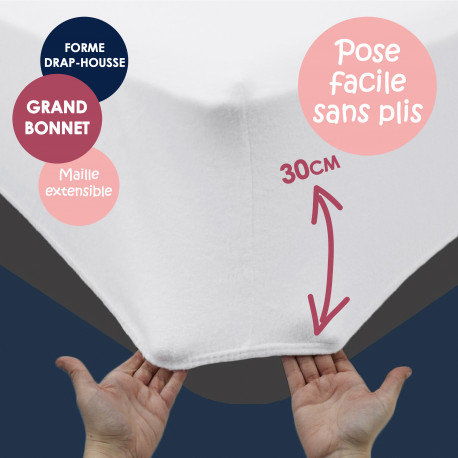 Protège-matelas Maille Extensible Grand Bonnet Protège-matelas Maille Extensible Grand Bonnet