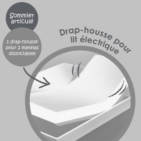 Drap Housse Lit Electrique Extensible Coton
