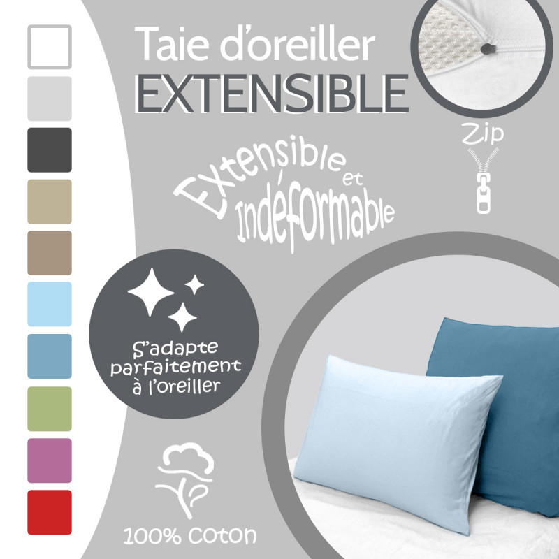 Taie d'oreillers hôtellerie | 13 couleurs | Qualité professionnelle