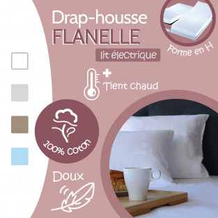 Drap Housse Flanelle pour lit articulé 2x80x200 Grand Bonnet