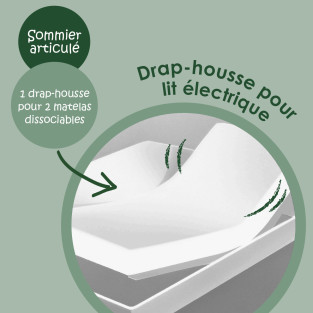 Drap-Housse Percale Tencel™ Coton Bio pour Lit 2x80x200 Drap-Housse Percale Tencel™ Coton Bio pour Lit 2x80x200