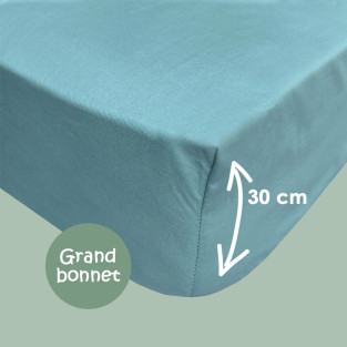 Drap-Housse Percale Tencel™ Coton Bio pour Lit 2x80x200 Drap-Housse Percale Tencel™ Coton Bio pour Lit 2x80x200