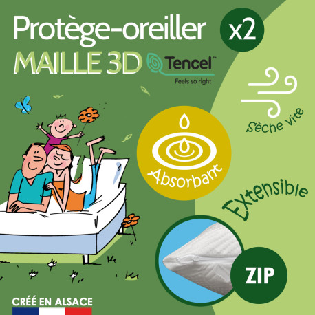 Protège-oreiller 60x60 extensible Micro Tencel®