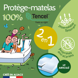 Protège-matelas imperméable pour lit articulé TENCEL™ anti acariens