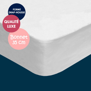Protège-matelas molleton 400 g/m² grand bonnet 35 cm Protège-matelas molleton 400 g/m² grand bonnet 35 cm