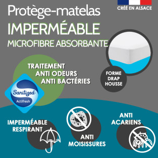 Protège-matelas imperméable antibactérien