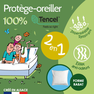 Taie d'oreiller imperméable et respirante