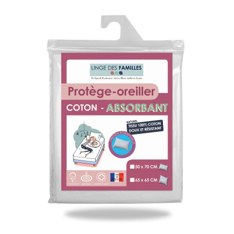Protège-Oreiller Absorbant Coton Protège-Oreiller Absorbant Coton