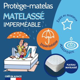 Protège-matelas imperméable matelassé microfibre