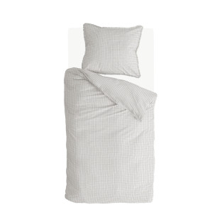Housse de couette flanelle à carreaux blanc et anthracite Housse de couette flanelle à carreaux blanc et anthracite