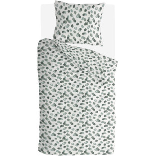 Housse de couette coton à motif léopard vert