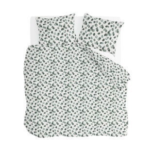 Housse de couette coton à motif léopard vert