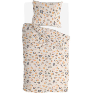 Housse de couette à motif léopard rose