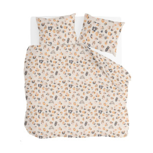 Housse de couette à motif léopard rose
