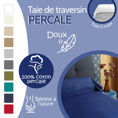 Taie de traversin Coton Percale Taie de traversin Coton Percale