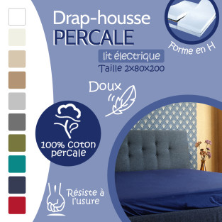 Drap Housse pour Lit Articulé 2x80x200 Percale