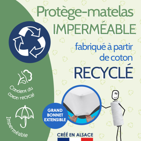 Protège-Matelas Imperméable fait à partir de Coton recyclé