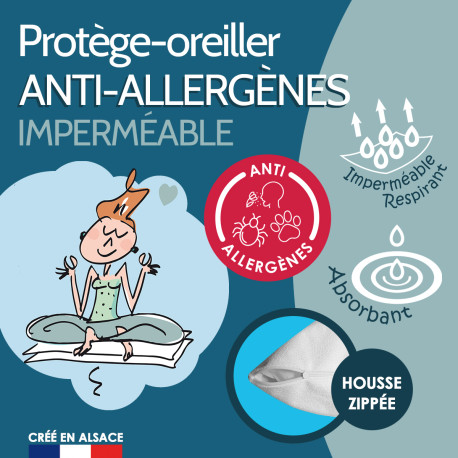 Protège-oreiller imperméable anti-allergènes Protège-oreiller imperméable anti-allergènes